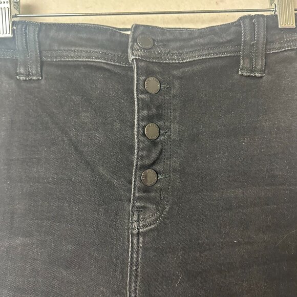 Kancan Signature Jeans sz 31  Black Stretch Denim Ultra High Rise Flare raw hem - Picture 3 of 6